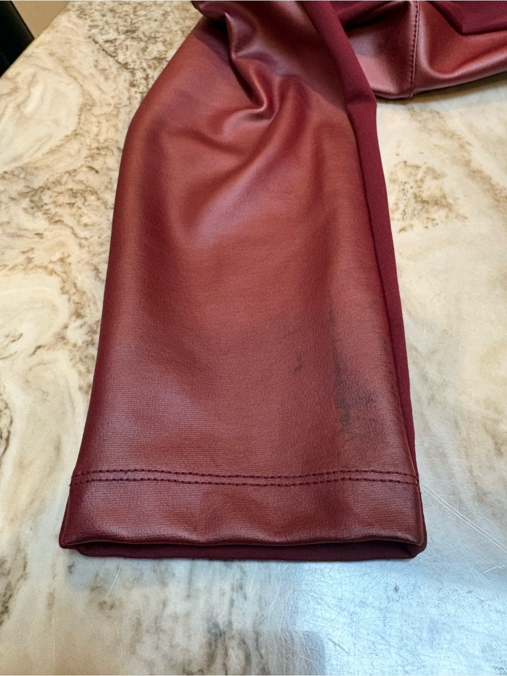 Betabrand Faux Burgundy Leather New Yoga Dress Pants Size Large Petite - Picture 13 of 13